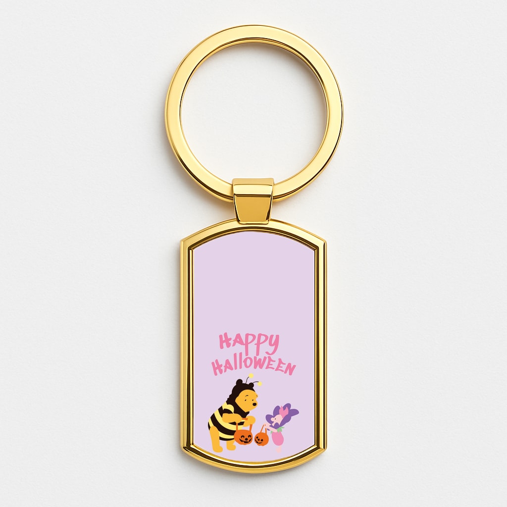 Winnie Halloween Gold Keyring
