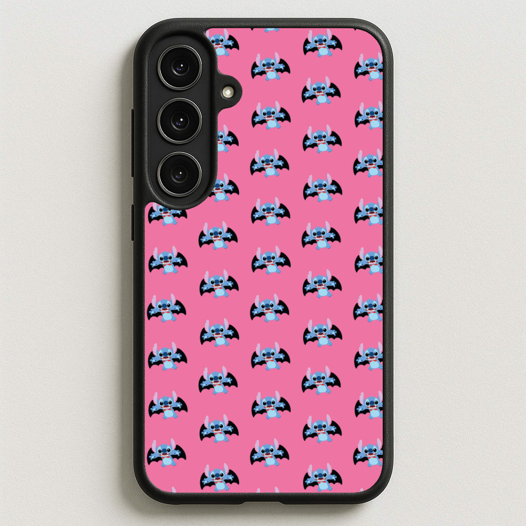 Vampire Alien Blue Pattern Halloween Phone Case for Galaxy S25FE