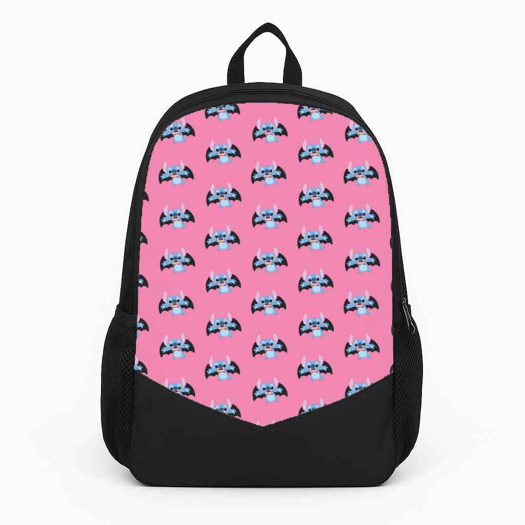 Vampire Alien Blue Pattern Halloween Large Backpack