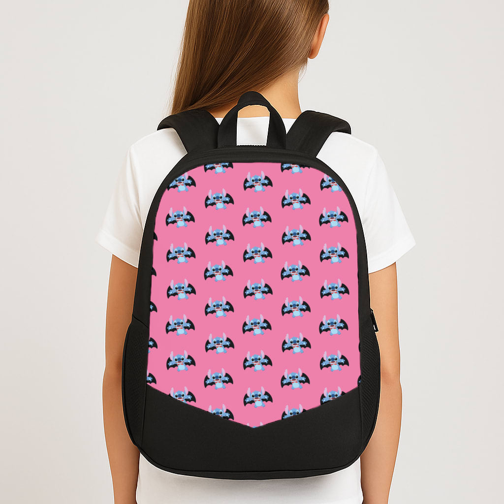 Vampire Alien Blue Pattern Halloween Large School Bag