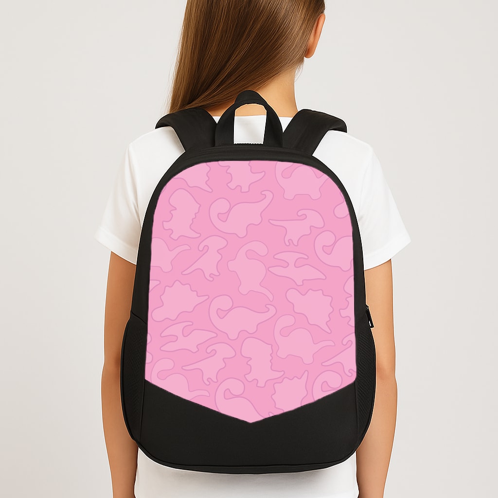 Pink Pattern - Dinosaurs Large School Bag