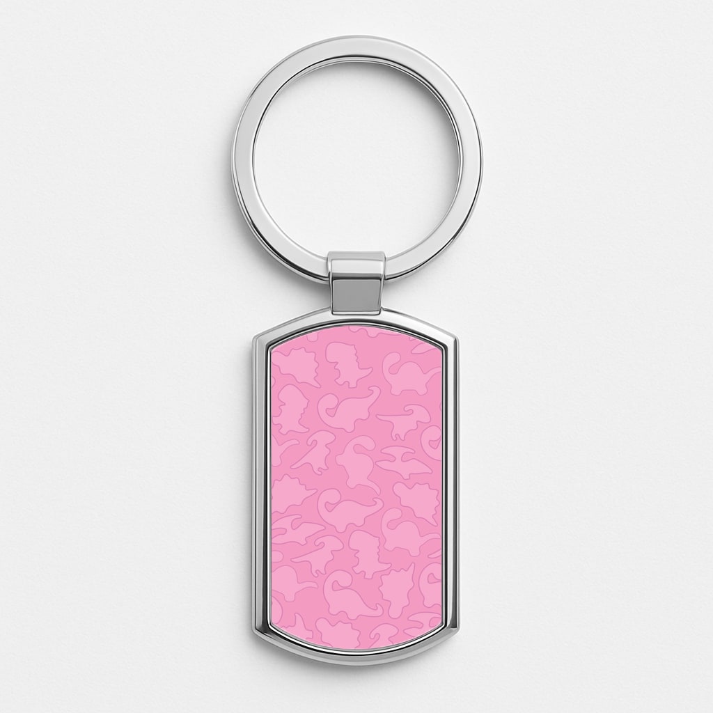 Pink Pattern - Dinosaurs Luxury Keyring