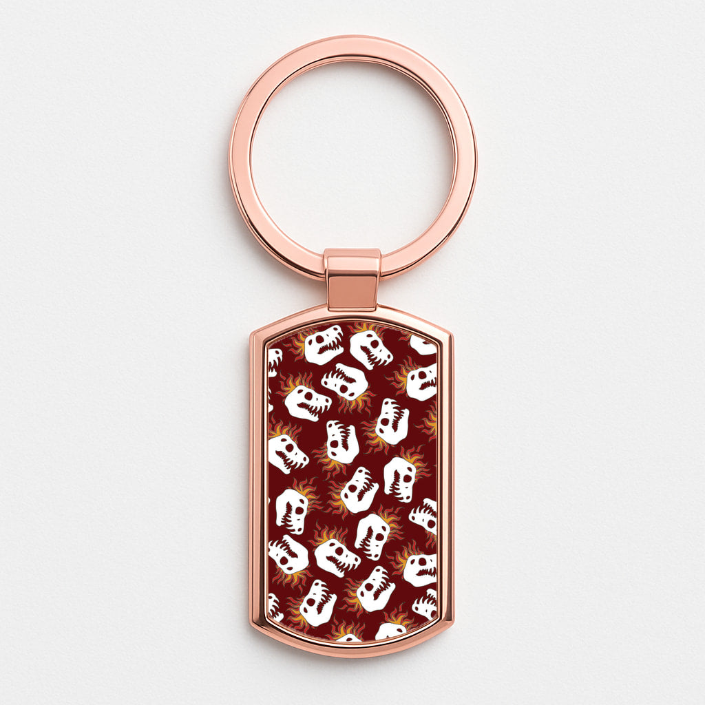 Bone Pattern - Dinosaurs Rose Gold Keyring