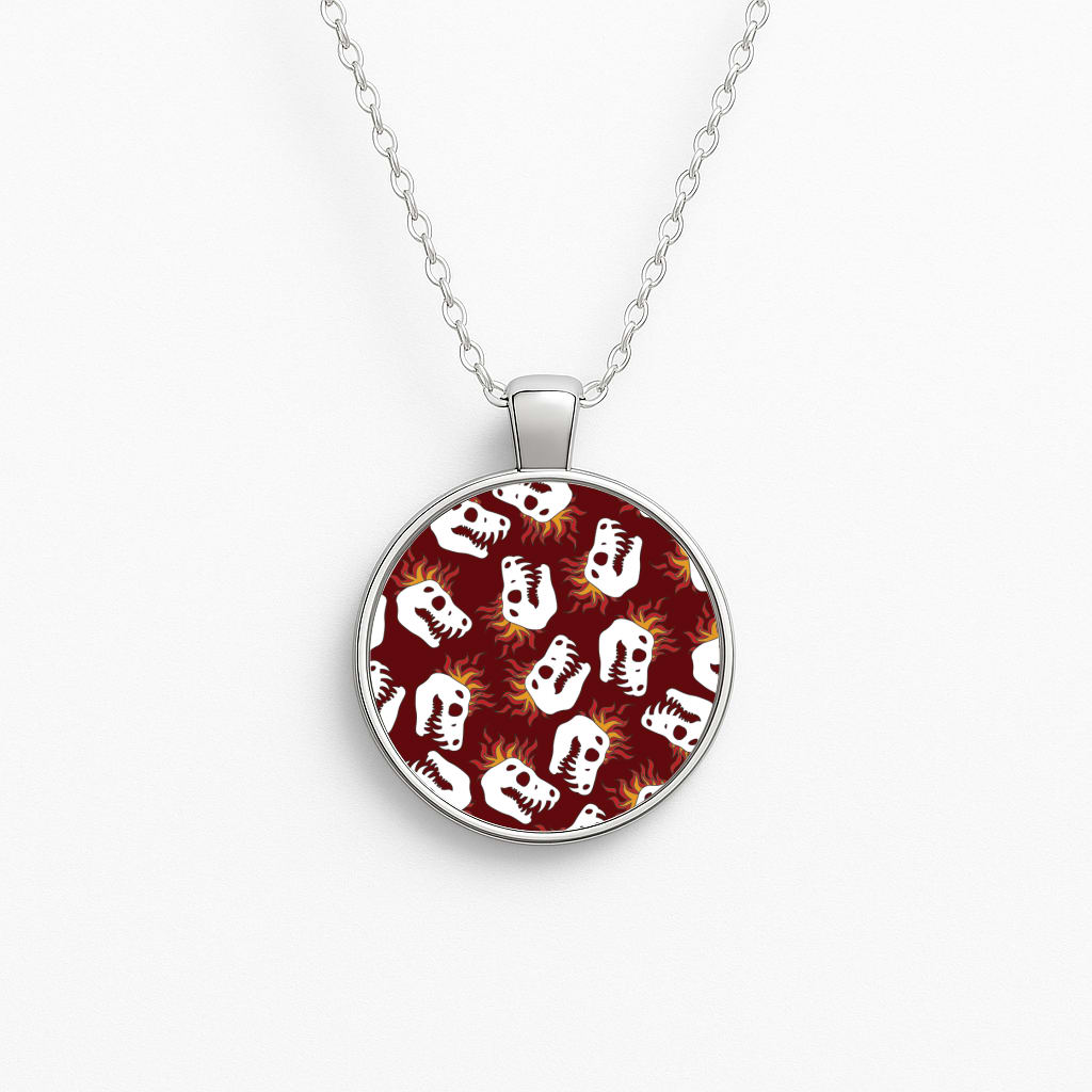 Bone Pattern - Dinosaurs Circle Necklace