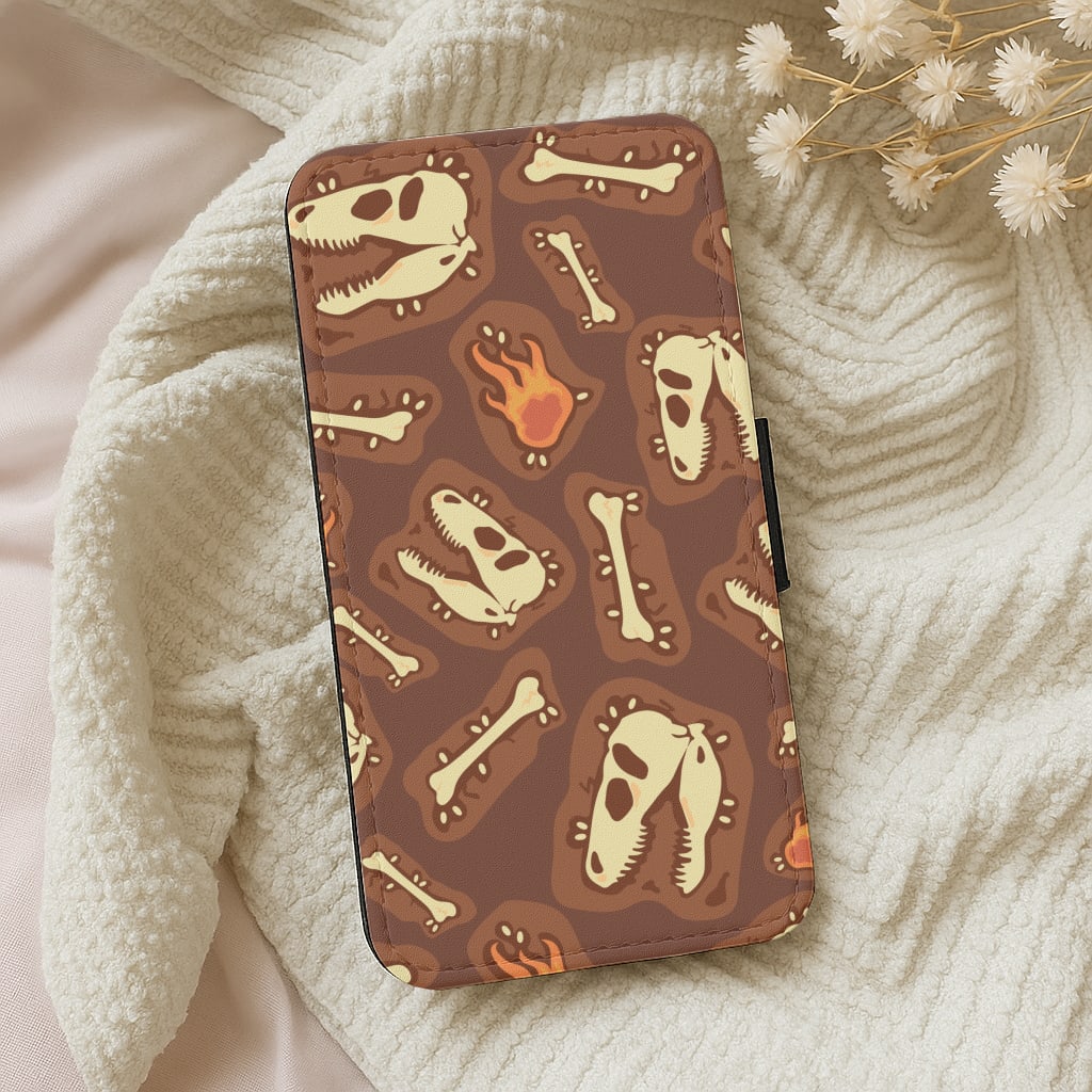 Bones And Skulls - Dinosaurs Wallet Phone Case