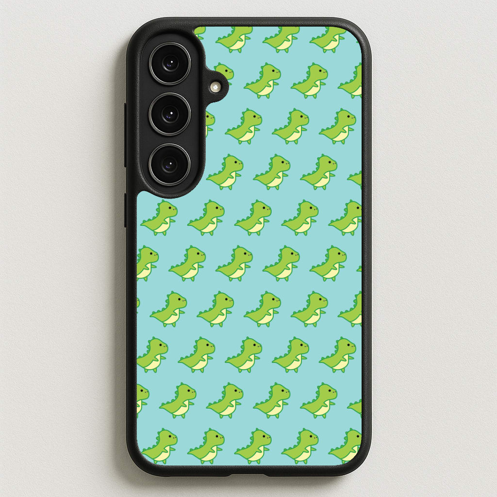 Green Dinosaurs Pattern - Dinosaurs Phone Case for Galaxy S25FE