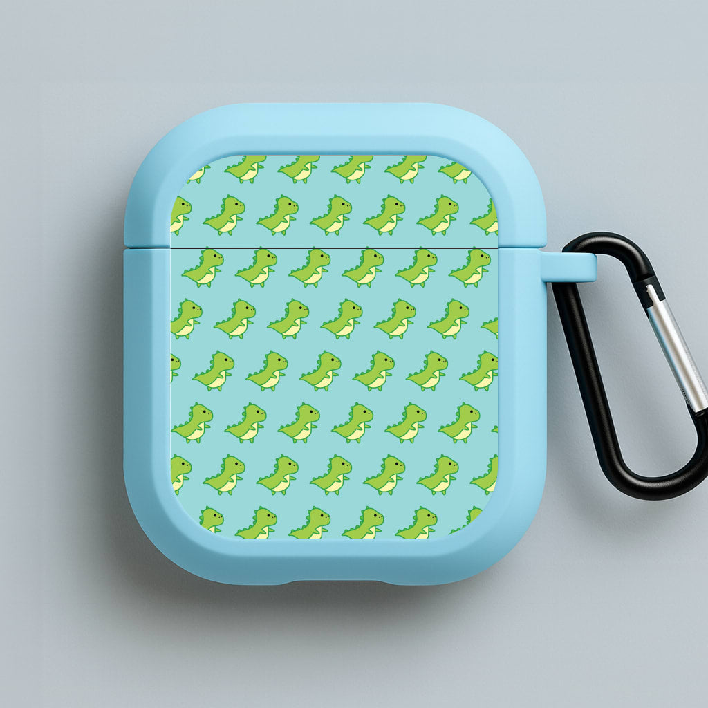 Green Dinosaurs Pattern - Dinosaurs Blue AirPods Case