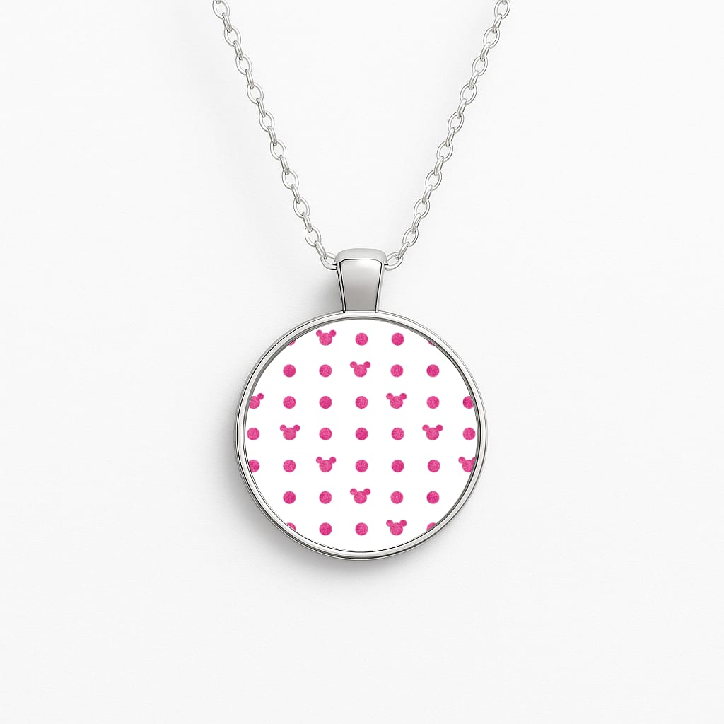 Mickey Polkadot White Fairytale Circle Necklace