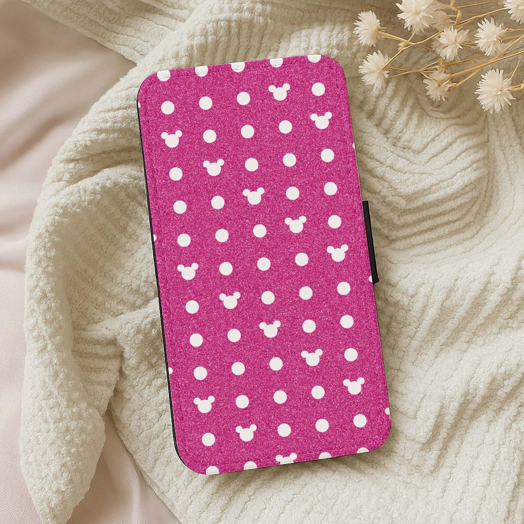 Mickey Polkadot Pink Fairytale Wallet Phone Case