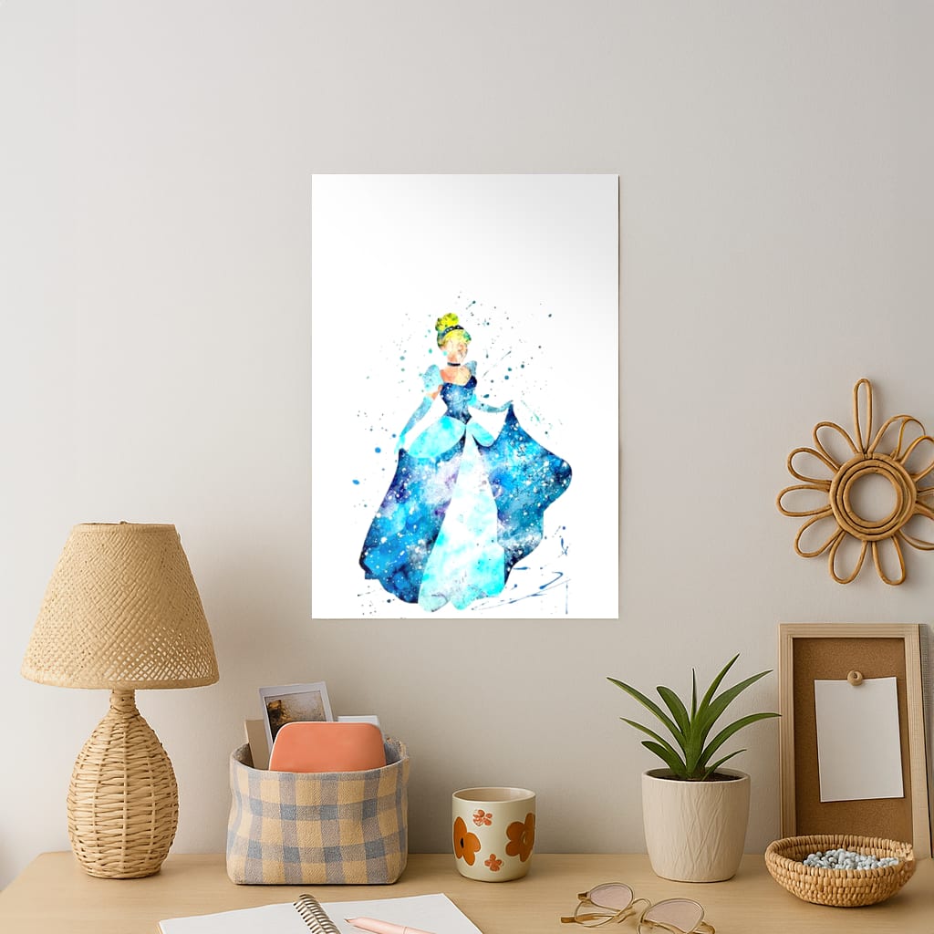 Watercolour Cinderella Fairytale Art Print
