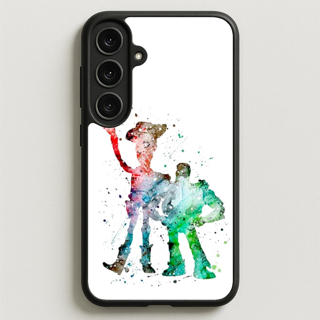 Watercolour Woody & Buzz A Story of Toys Fairytale Phone Case for Galaxy S25FE