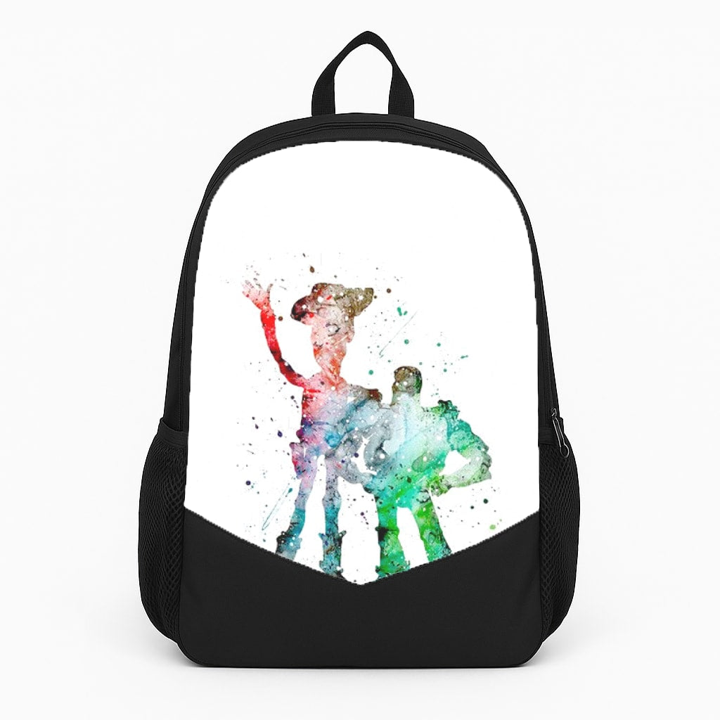 Watercolour Woody & Buzz A Story of Toys Fairytale Large Backpack