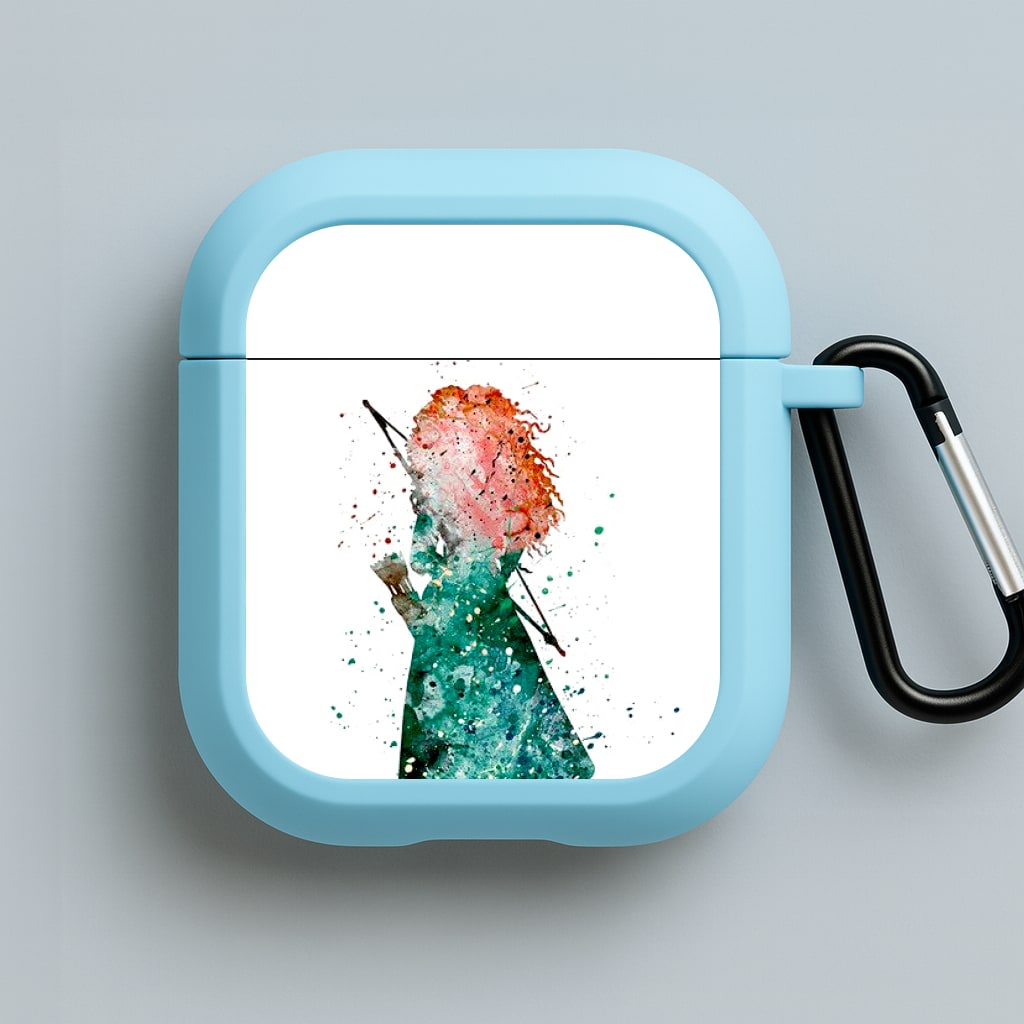 Watercolour Princess Merida Brave Fairytale Blue AirPods Case