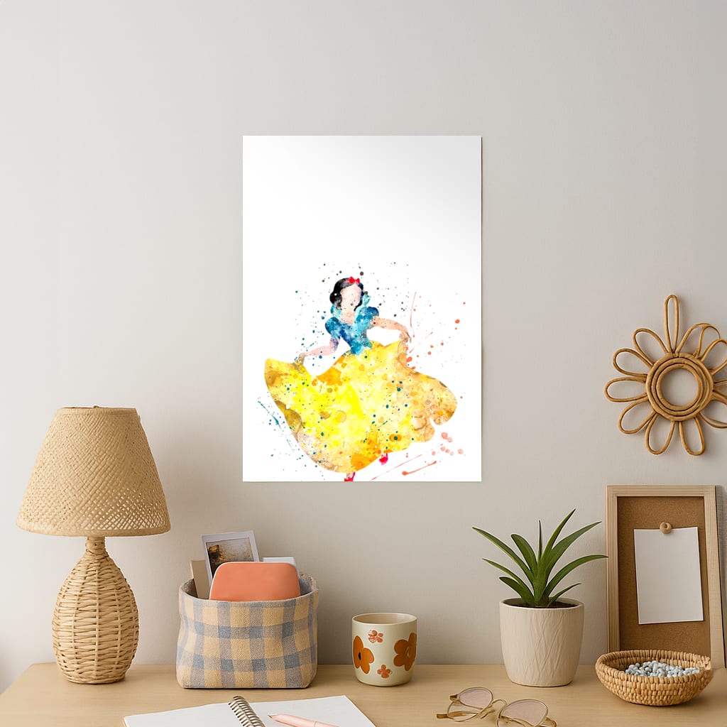 Watercolour Snow White Fairytale Art Print