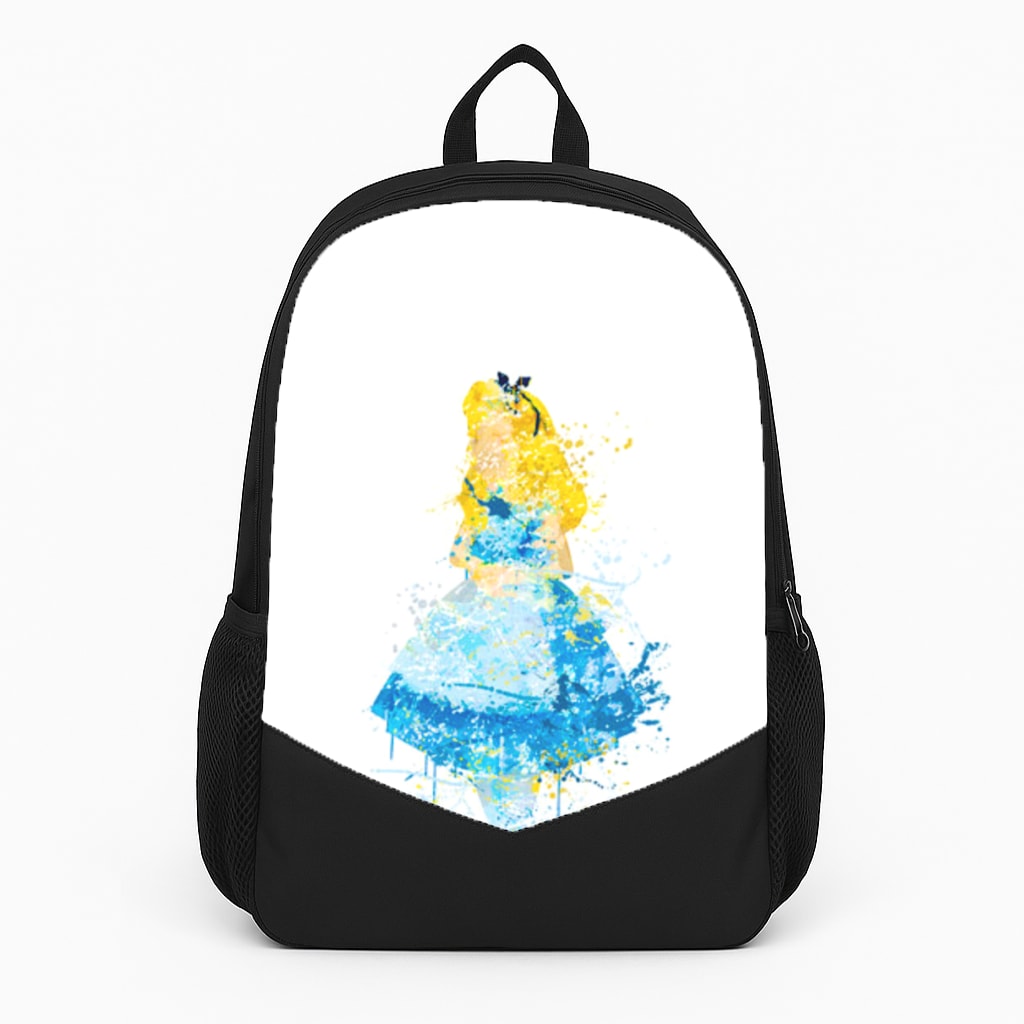 Watercolour Alice in Wonderland Fairytale Large Backpack