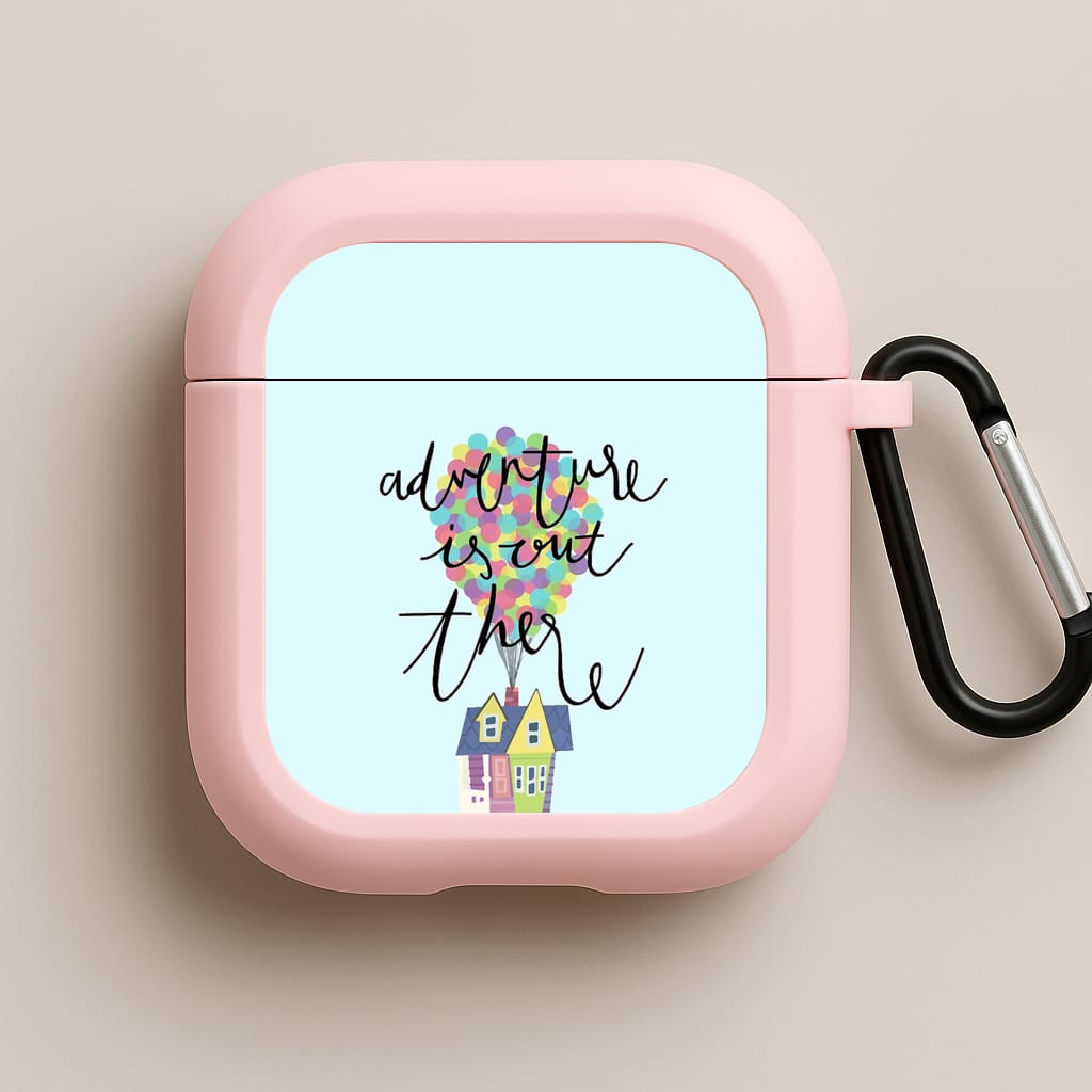 Adventure Is Out There Pink AirPods Case