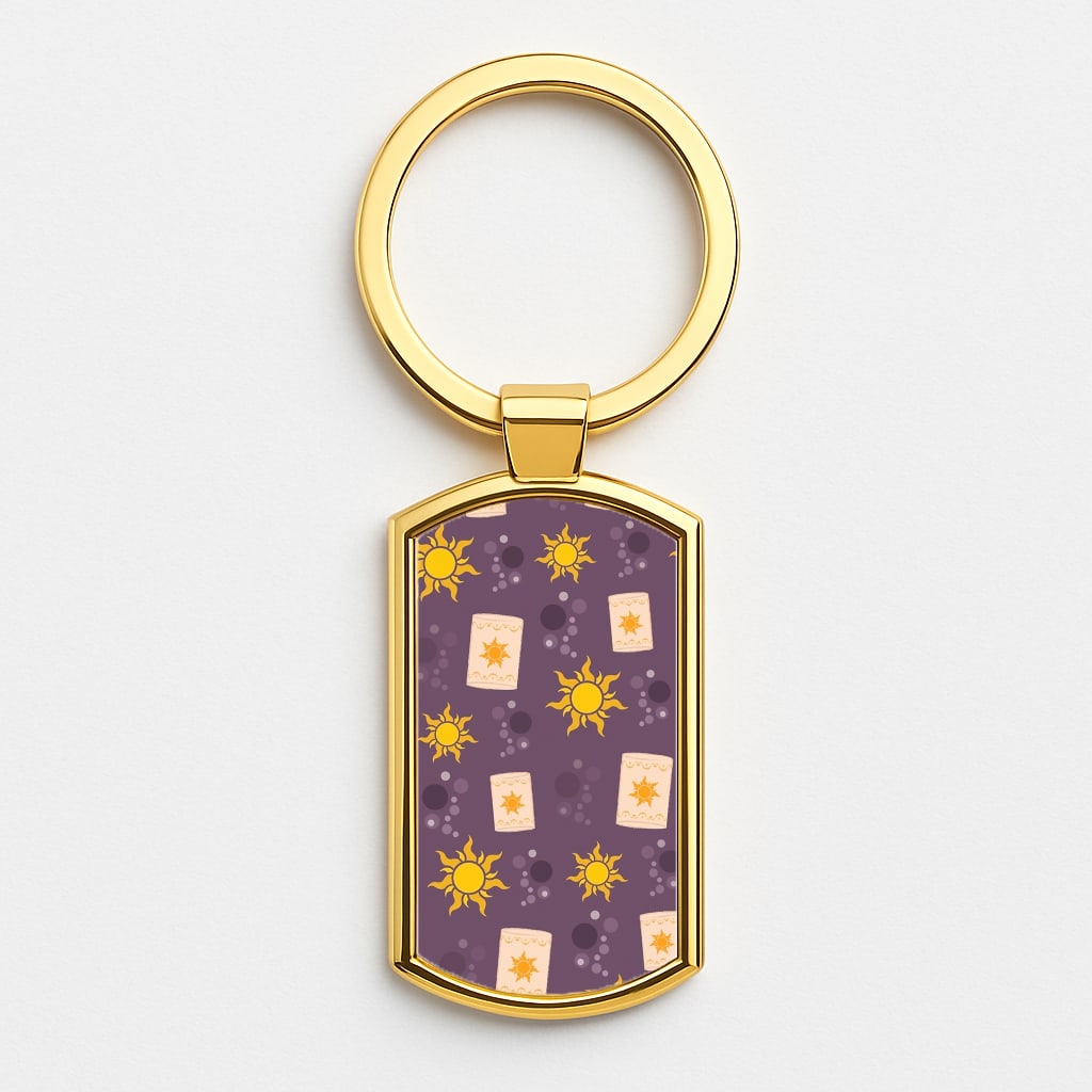 Lanterns Cartoon Gold Keyring