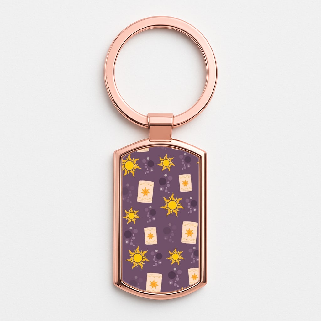 Lanterns Cartoon Rose Gold Keyring