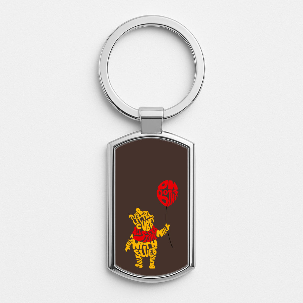 Winnie In Words Silver Keyring