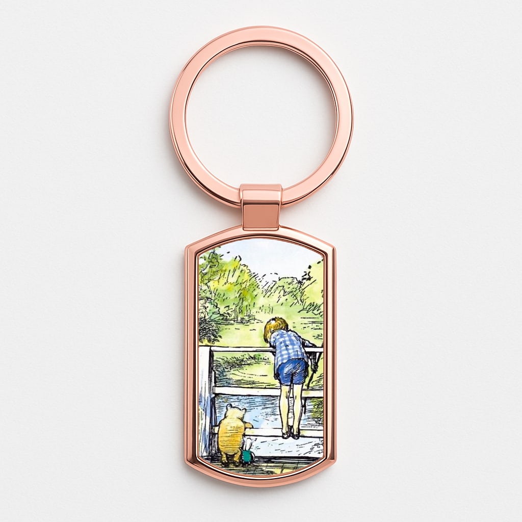 Winnie & Christopher Robin Rose Gold Keyring
