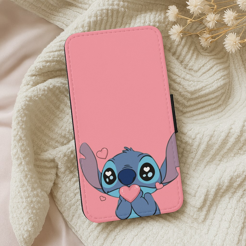 Cute Alien Blue Wallet Phone Case