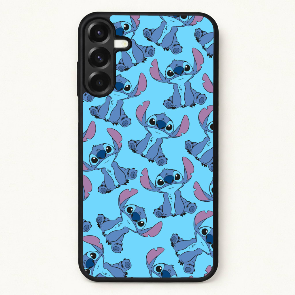 Cute Alien Blue Pattern Phone Case for Galaxy A37