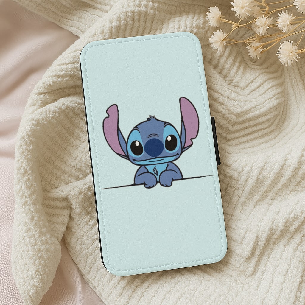Alien Blue Leaning Wallet Phone Case