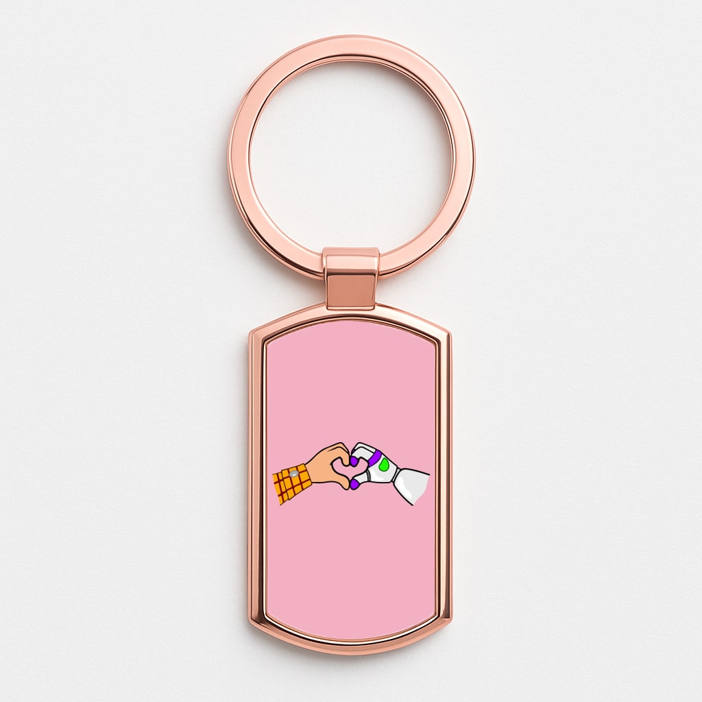 Woody And Buzz Love Rose Gold Keyring