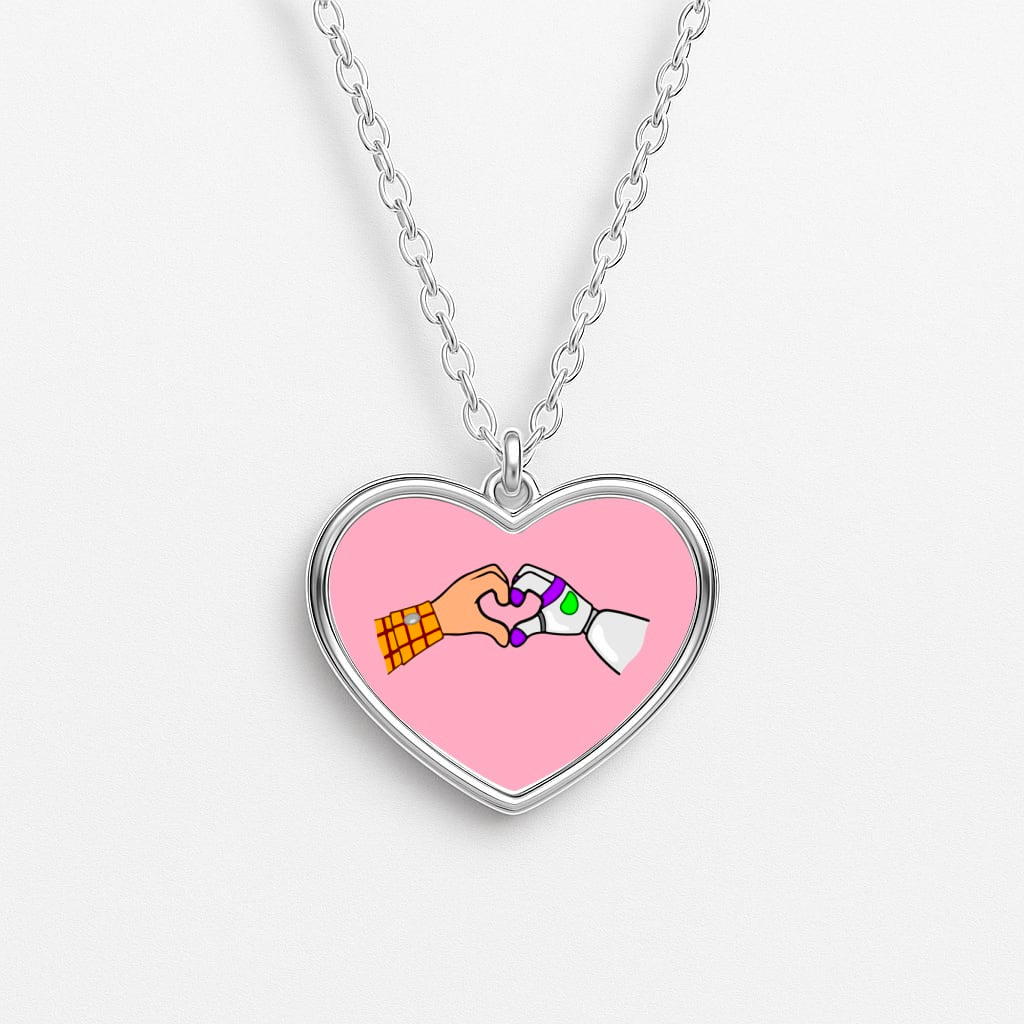 Woody And Buzz Love Heart Necklace