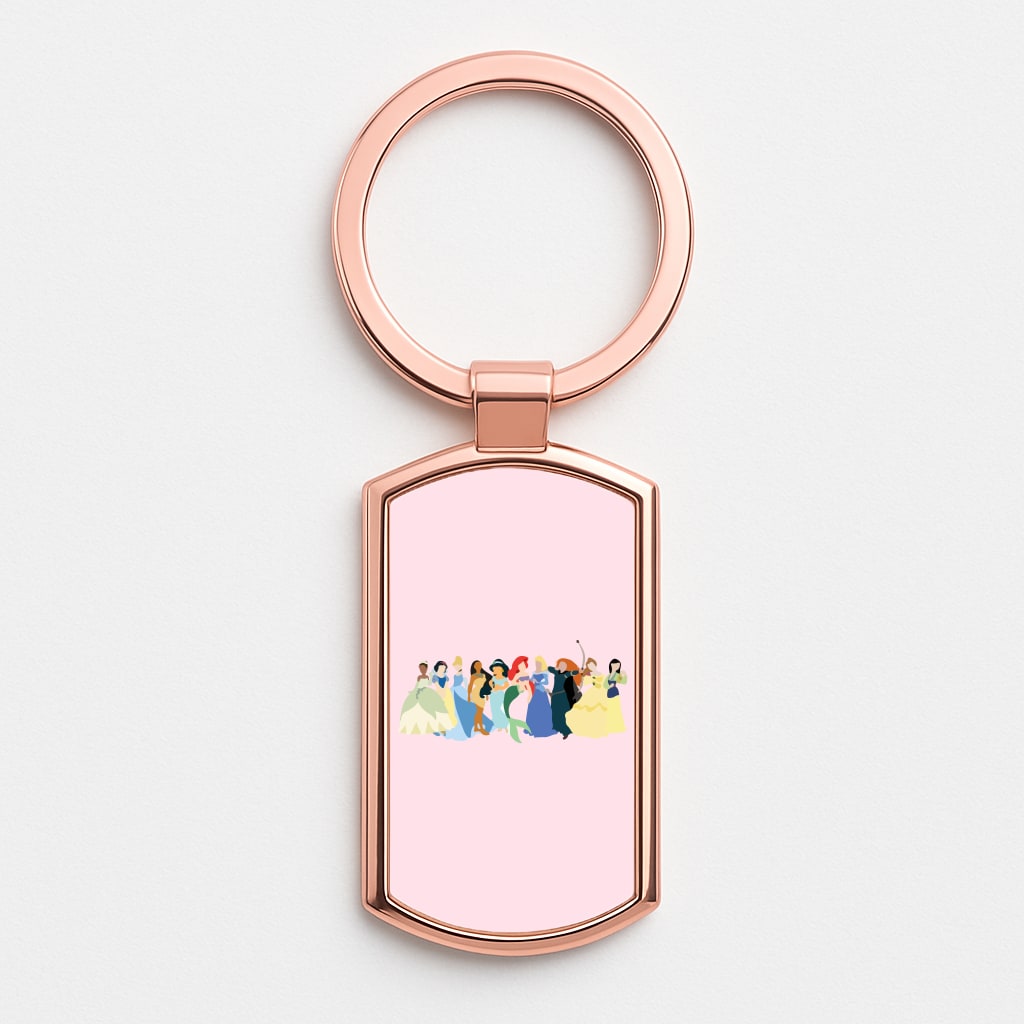 Fairytale Princesses Cast Rose Gold Keyring