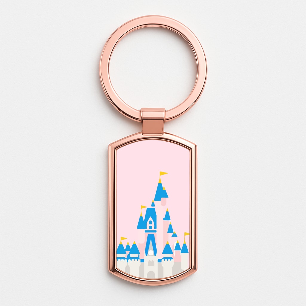 Fairytale Castle Rose Gold Keyring