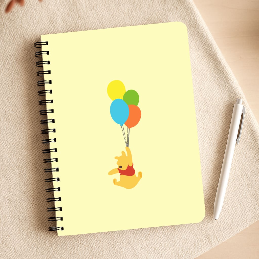 Pooh On Balloons Notepad