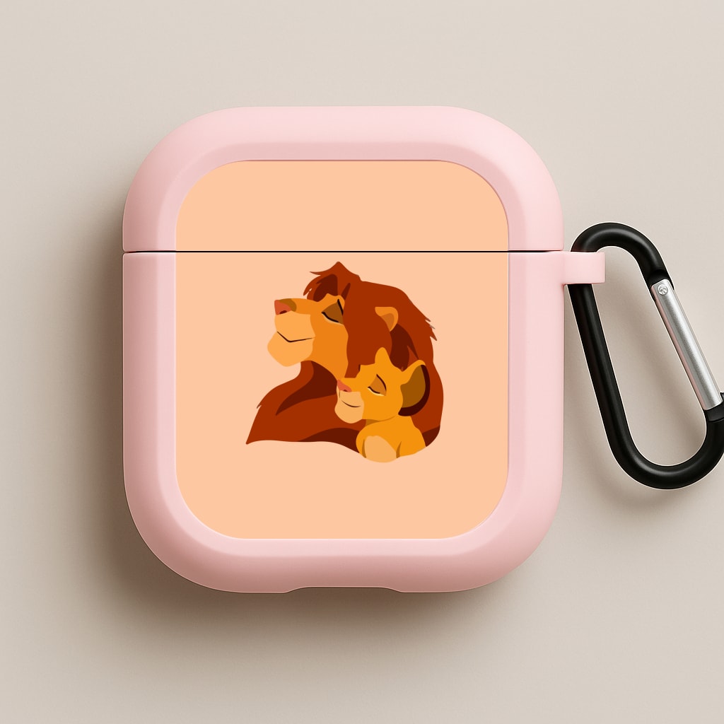 King Lion And Cub Pink AirPods Case