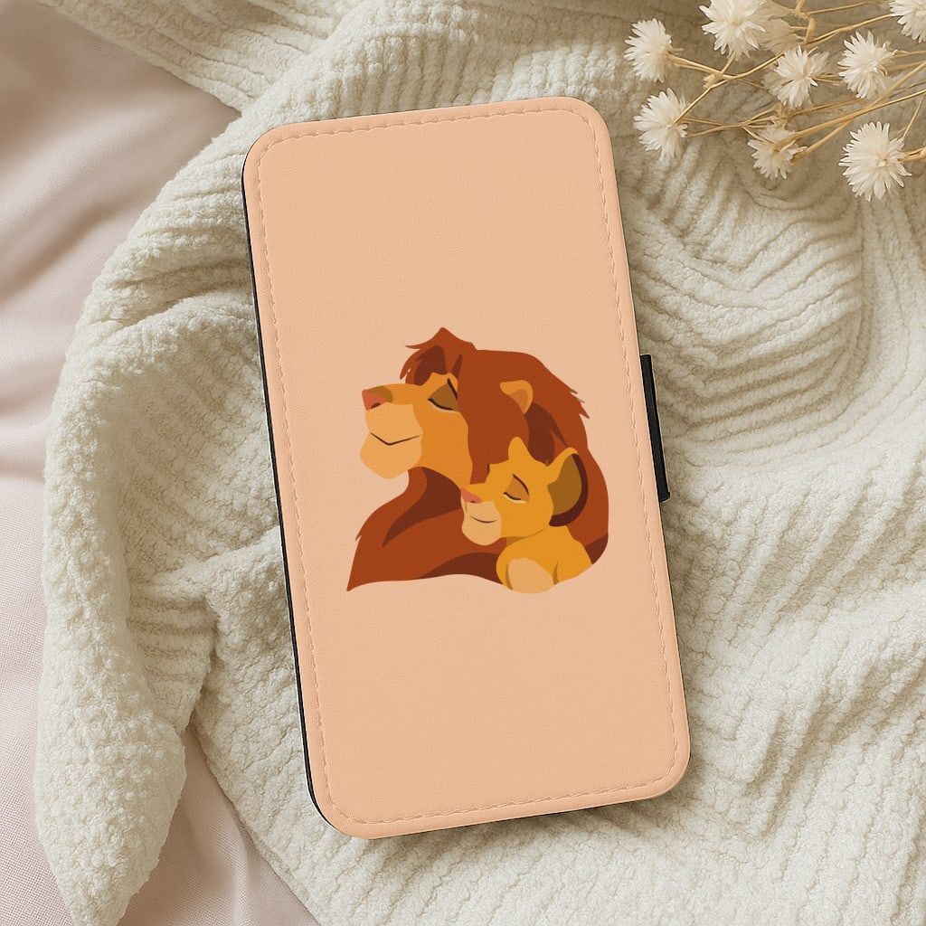 King Lion And Cub Wallet Phone Case