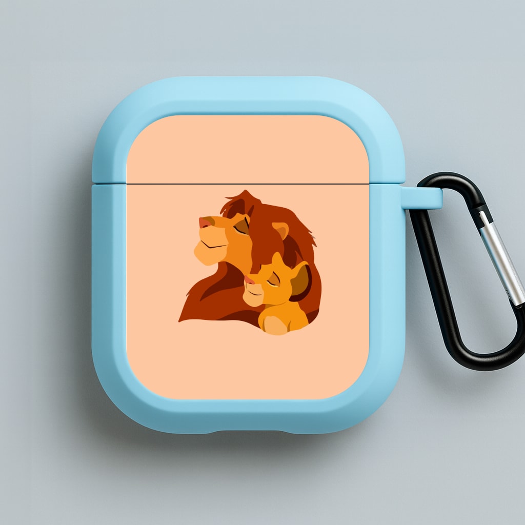 King Lion And Cub Blue AirPods Case