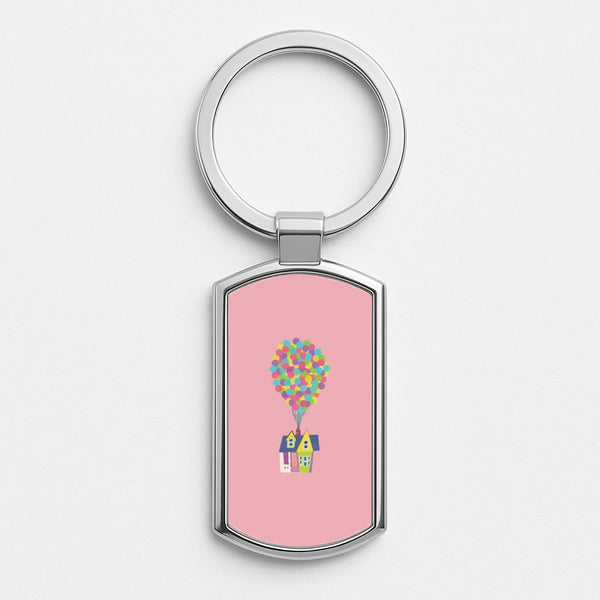 House Up Silver Keyring