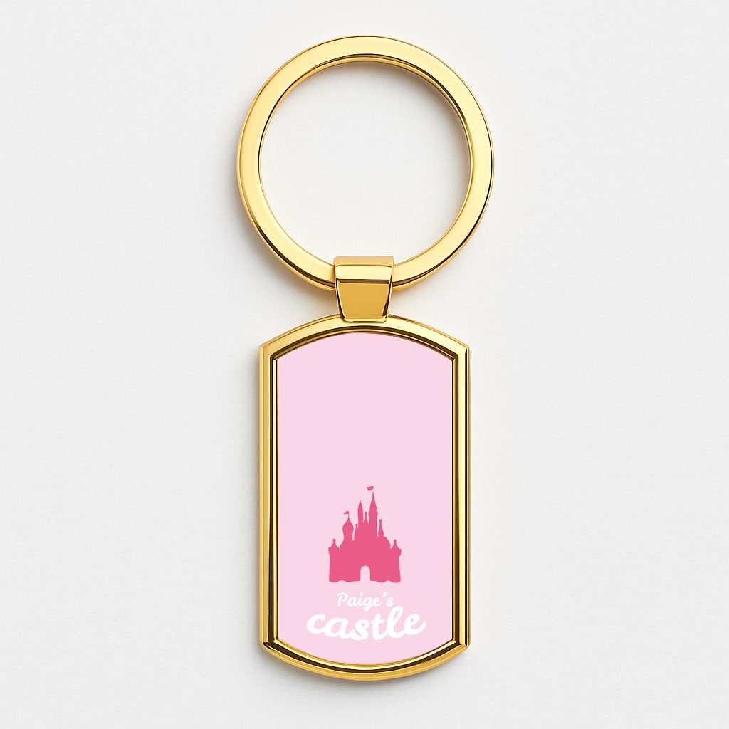 Fairytale Castle - Personalised Fairytale Gold Keyring