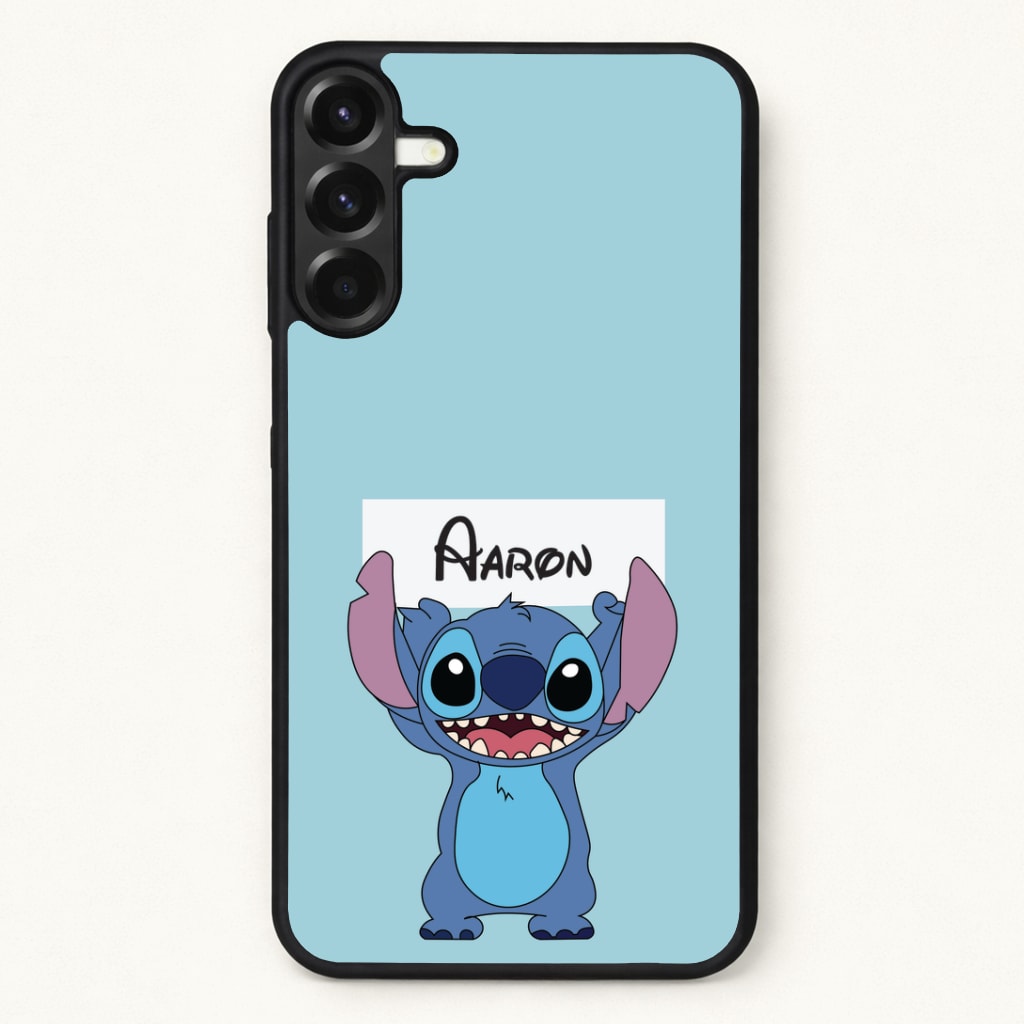 Standing Blue Alien - Personalised Disney Phone Case for Galaxy A57