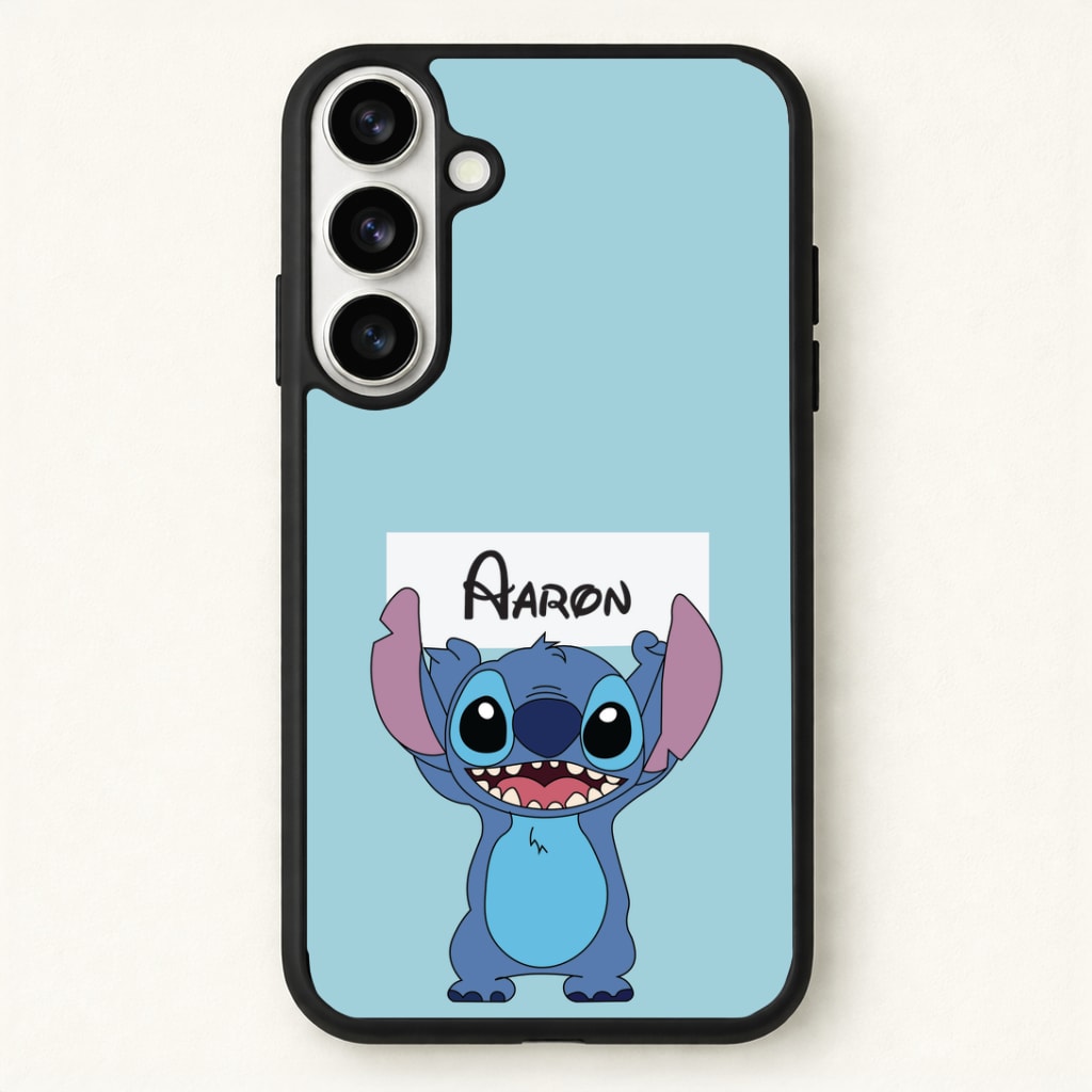 Standing Blue Alien - Personalised Disney Phone Case for Galaxy S26