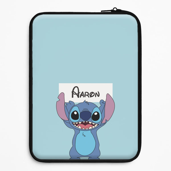 Standing Blue Alien - Personalised Disney Universal Laptop Sleeve