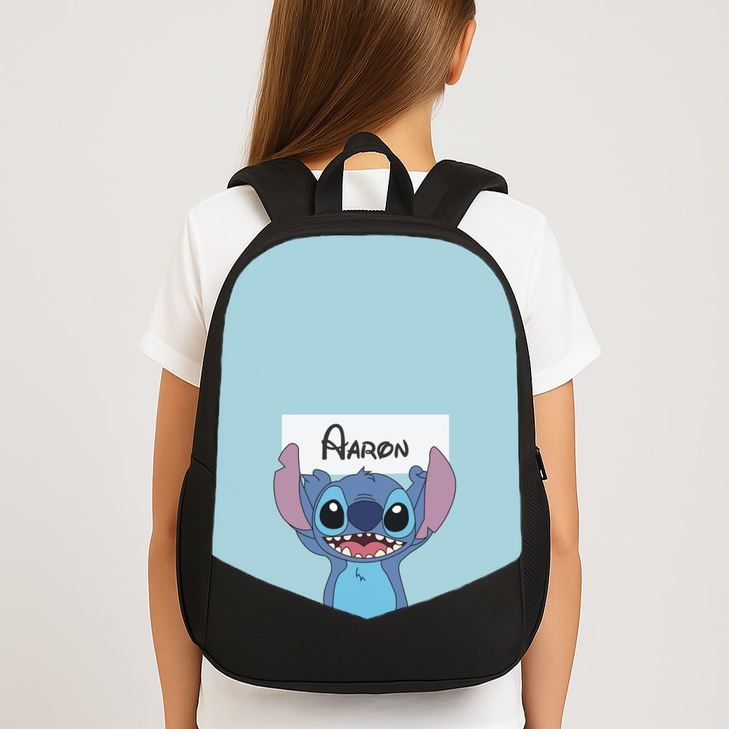 Standing Blue Alien - Personalised Disney Large School Bag
