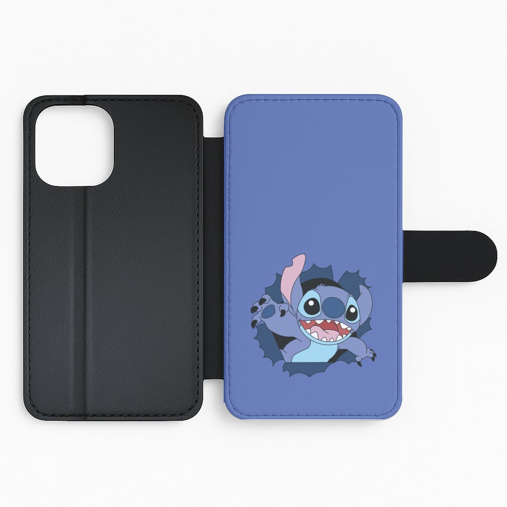 Torn Blue Alien Flip Phone Case