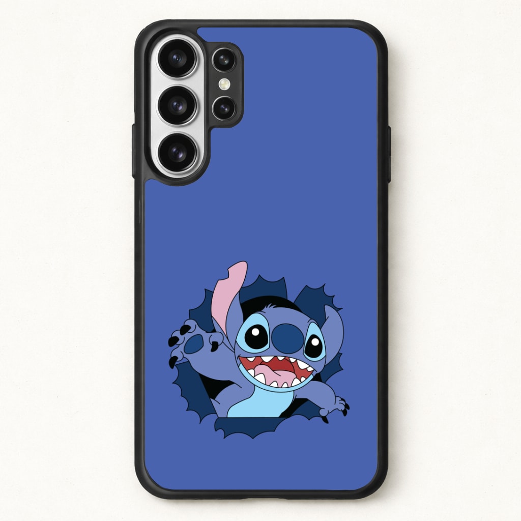 Torn Blue Alien Phone Case for Galaxy S26 Ultra