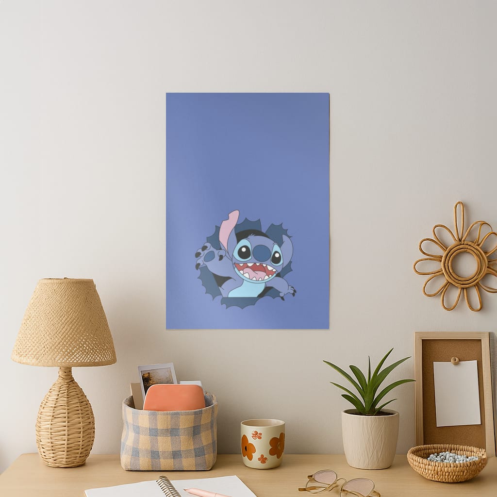 Torn Blue Alien Art Print