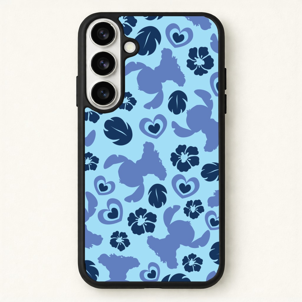 Blue Alien Silhouette Pattern Phone Case for Galaxy S26 Plus