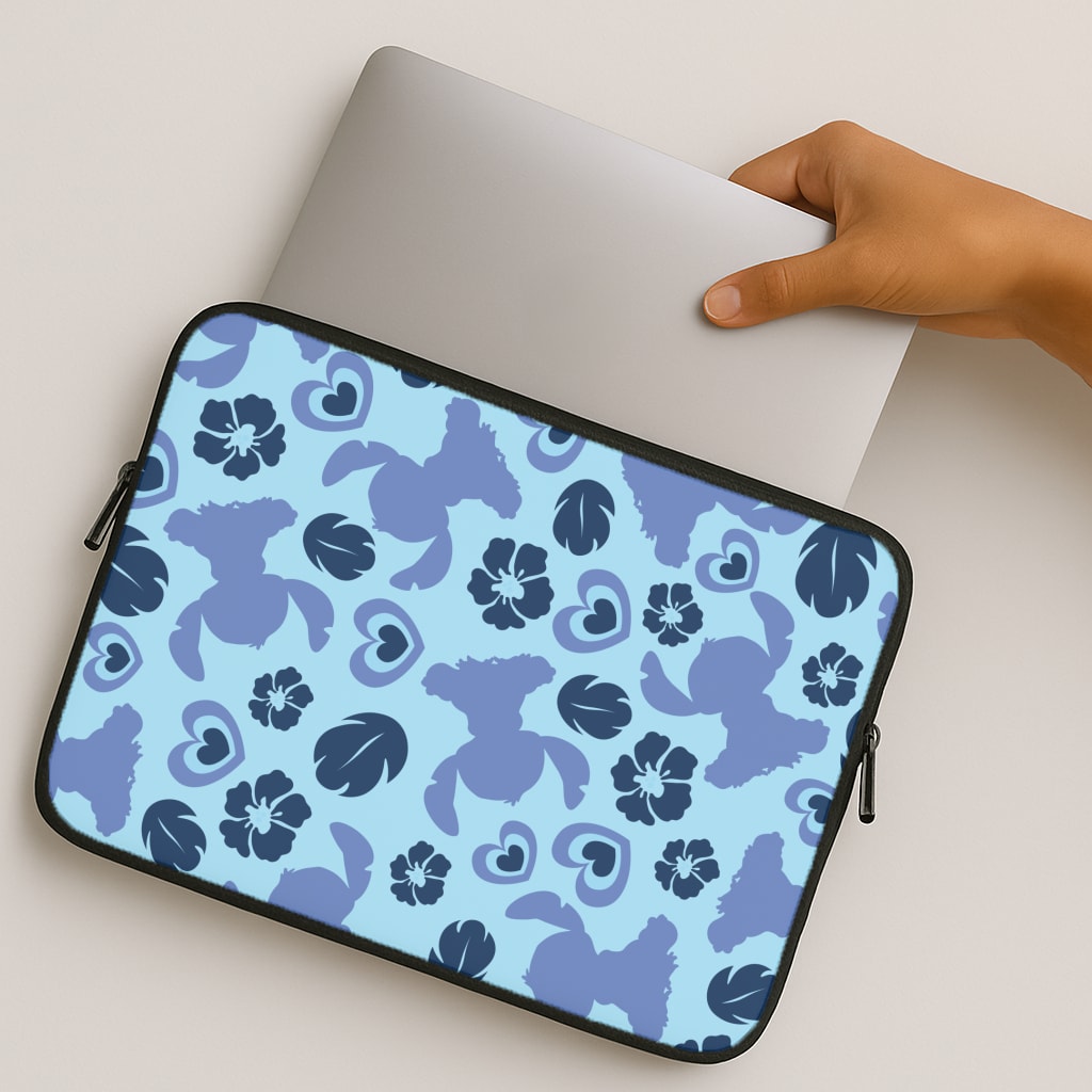 Blue Alien Silhouette Pattern MacBook Case
