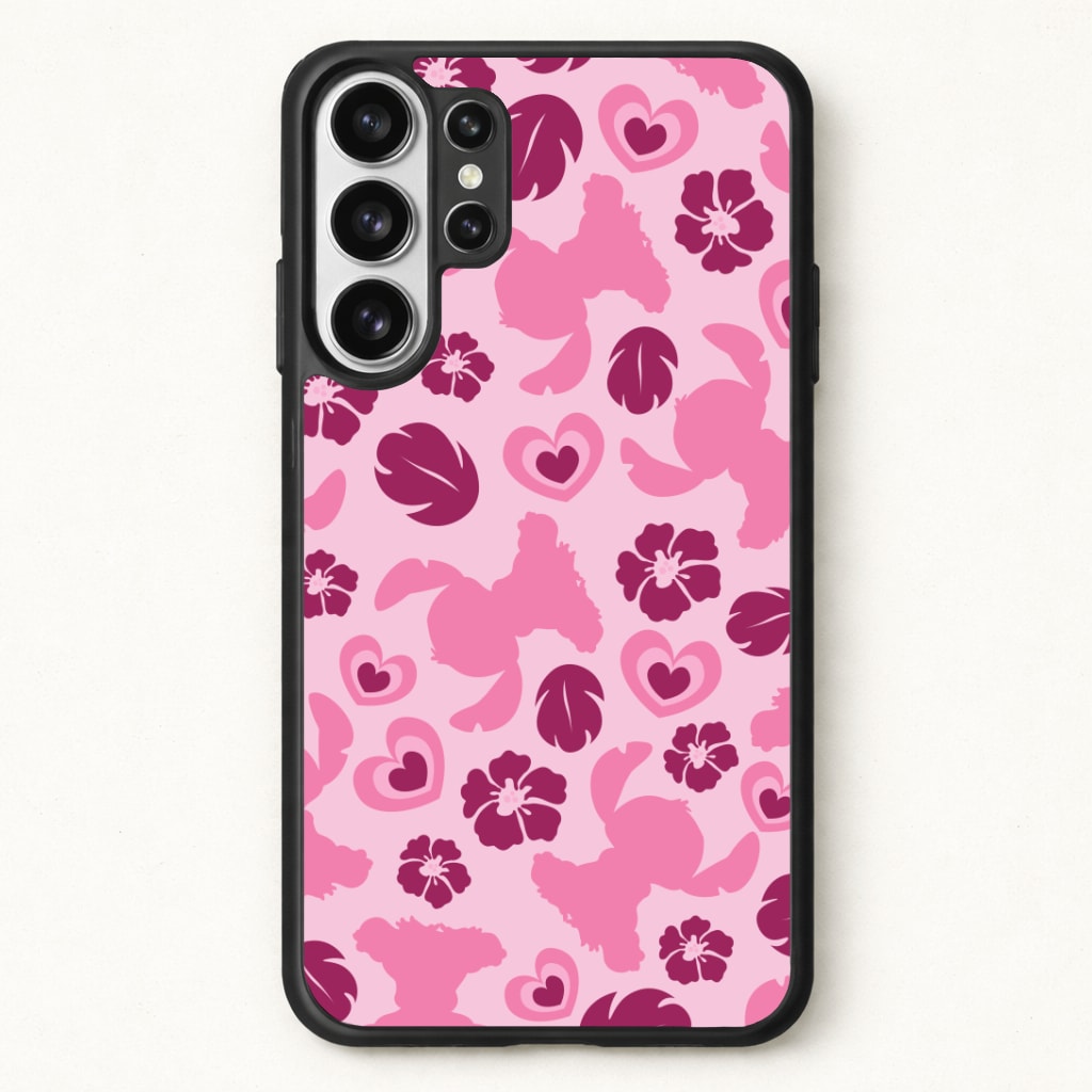 Pink Alien Silhouette Pattern Phone Case for Galaxy S26 Ultra