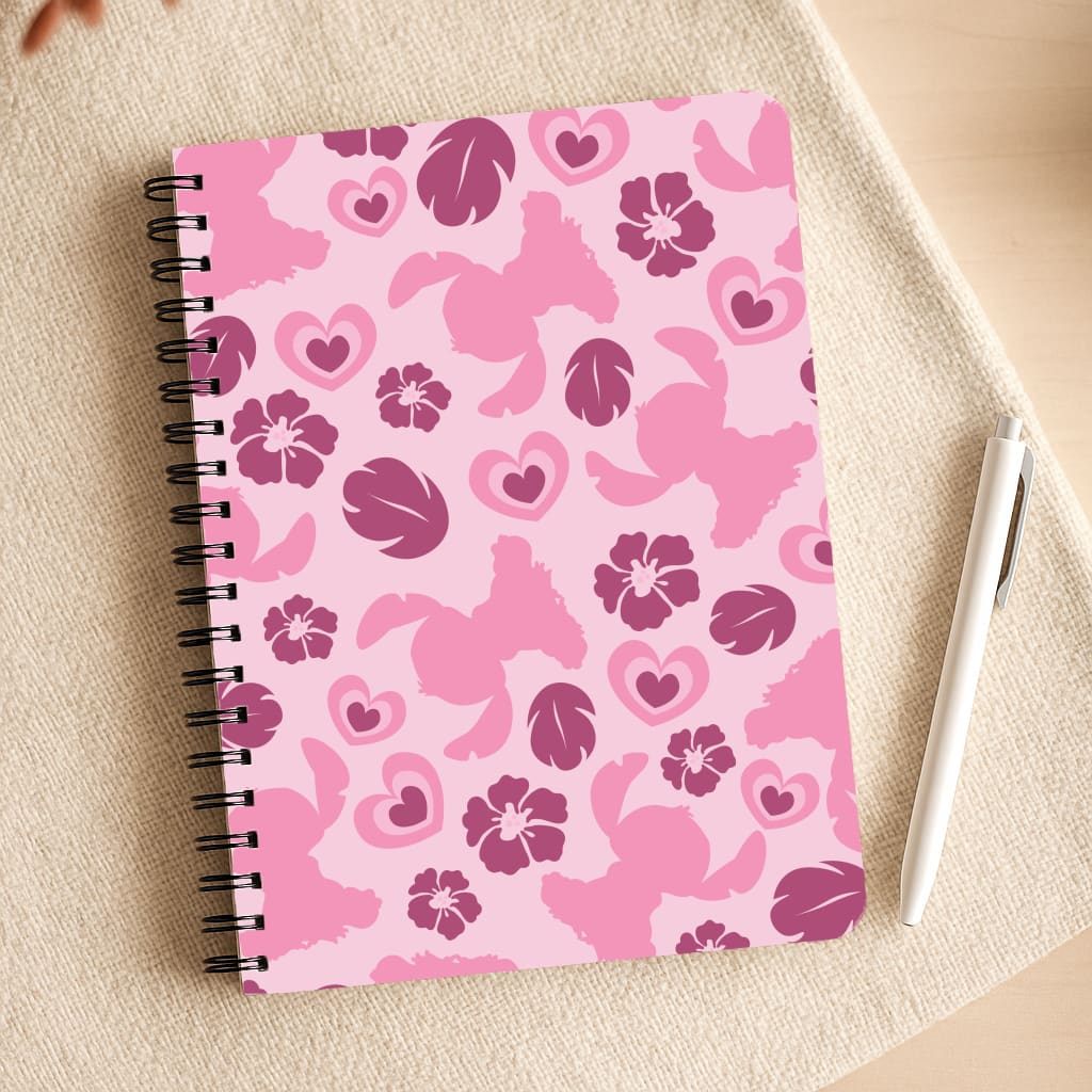 Pink Alien Silhouette Pattern Notepad