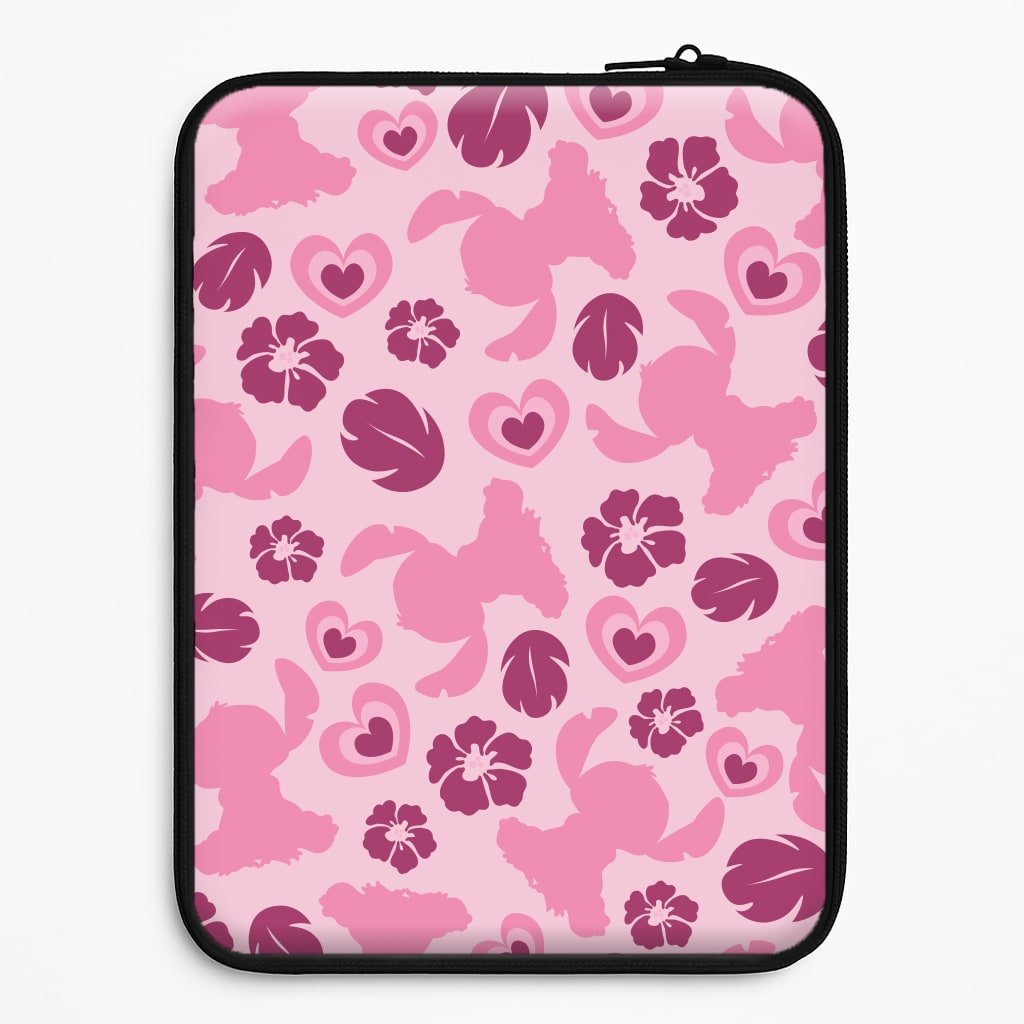 Pink Alien Silhouette Pattern Universal Laptop Sleeve