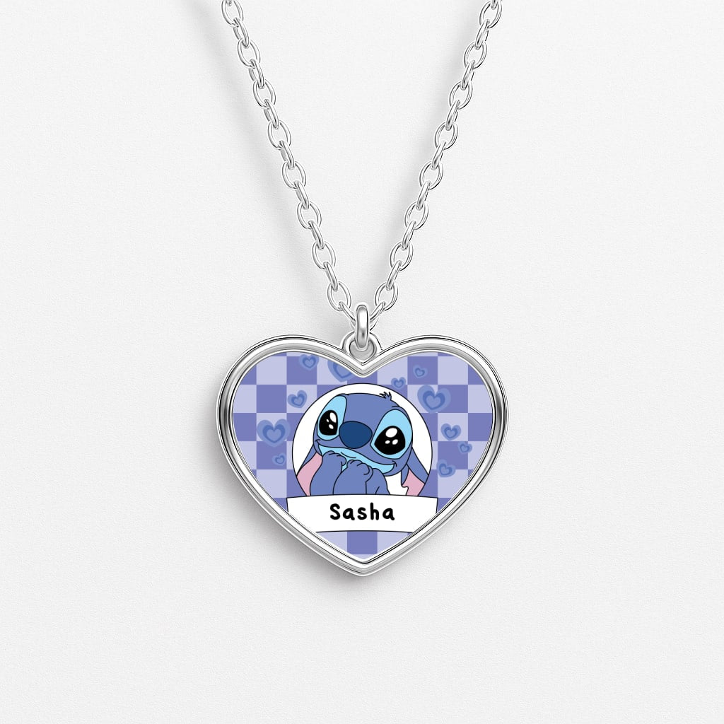 Personalised Cute Blue Alien Necklace